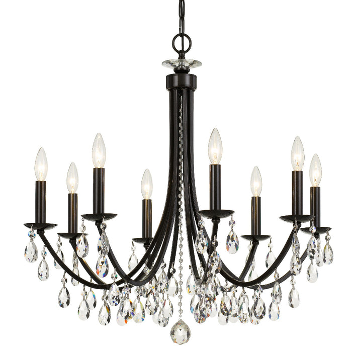 Crystorama 8828-VZ-CL-MWP Eight Light Chandelier, Vibrant Bronze