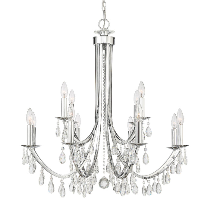 Crystorama 8829-CH-CL-MWP 12 Light Chandelier, Polished Chrome