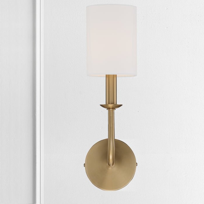 Crystorama BAI-A2101-AG One Light Wall Sconce, Aged Brass