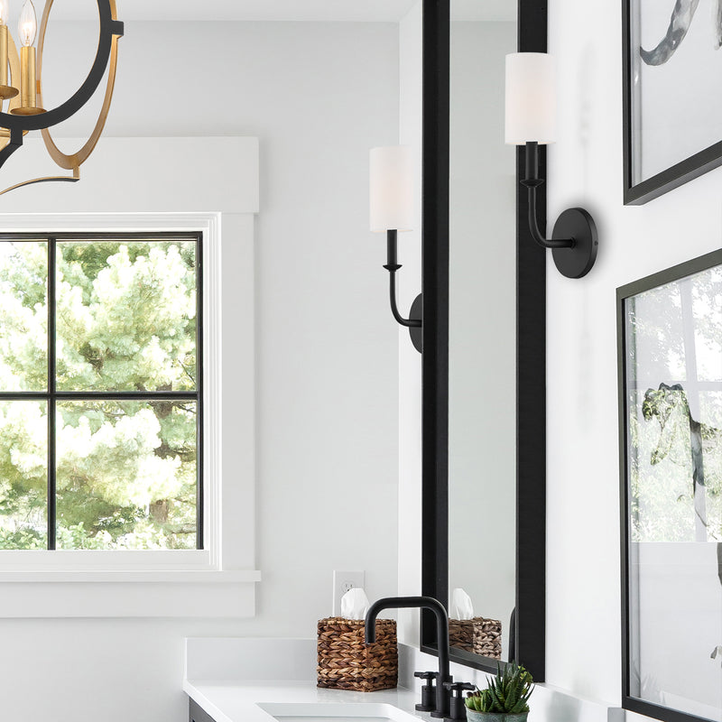 Crystorama BAI-A2101-MK One Light Wall Sconce, Matte Black