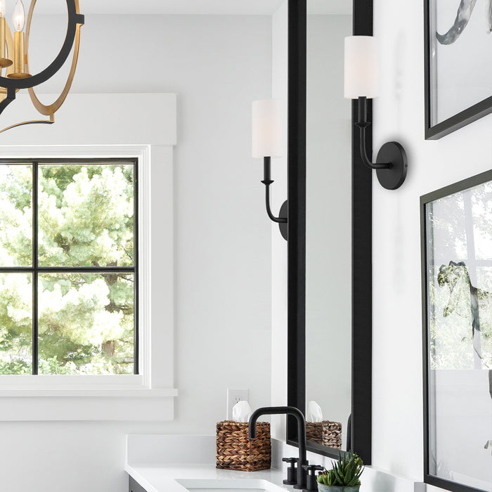 Crystorama BAI-A2101-MK One Light Wall Sconce, Matte Black