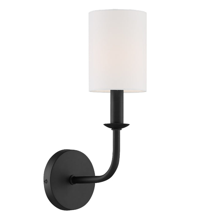 Crystorama BAI-A2101-MK One Light Wall Sconce, Matte Black