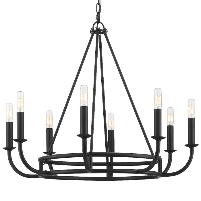 Crystorama BAI-A2108-MK Eight Light Chandelier, Matte Black