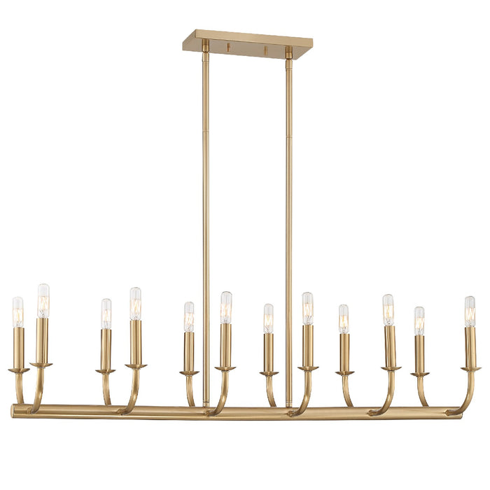 Crystorama BAI-A2112-AG 12 Light Chandelier, Aged Brass