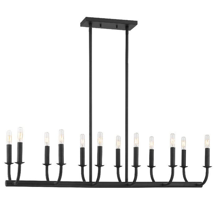 Crystorama BAI-A2112-MK 12 Light Chandelier, Matte Black