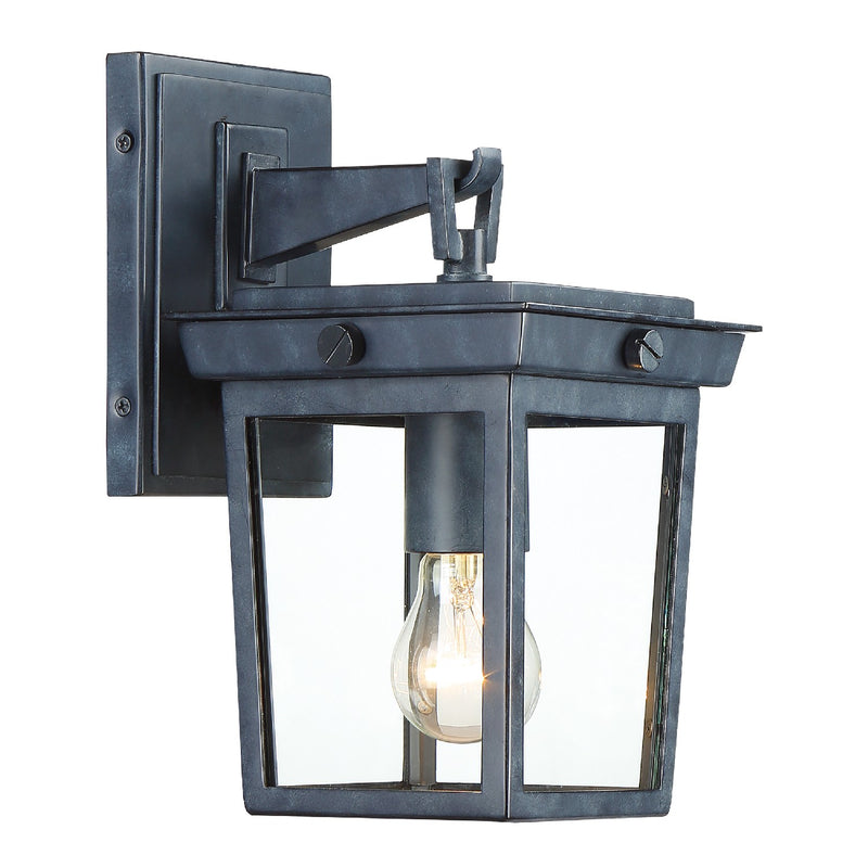 Crystorama BEL-A8061-GE One Light Outdoor Wall Sconce, Graphite