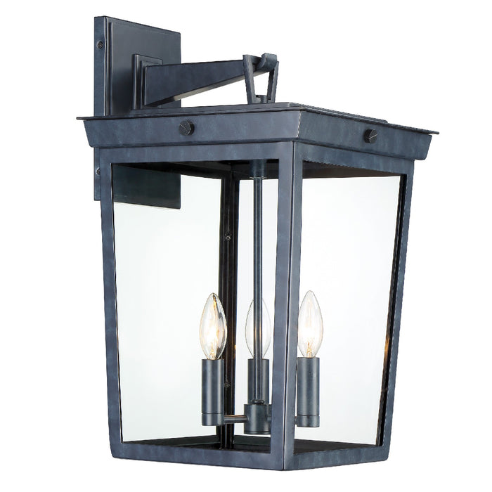 Crystorama BEL-A8063-GE Three Light Outdoor Wall Sconce, Graphite