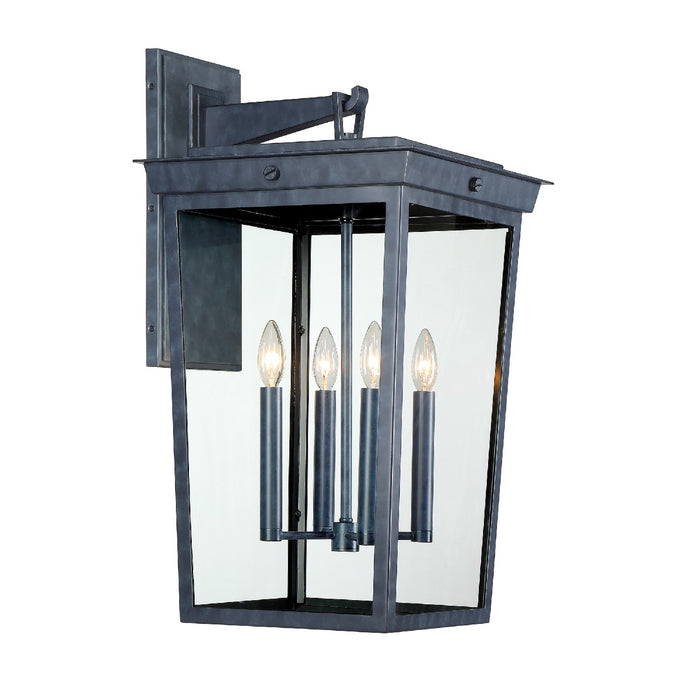 Crystorama BEL-A8064-GE Four Light Outdoor Wall Sconce, Graphite