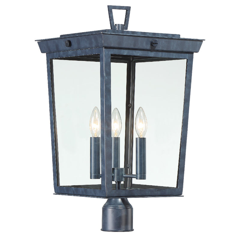 Crystorama BEL-A8069-GE Three Light Outdoor Post Mount, Graphite