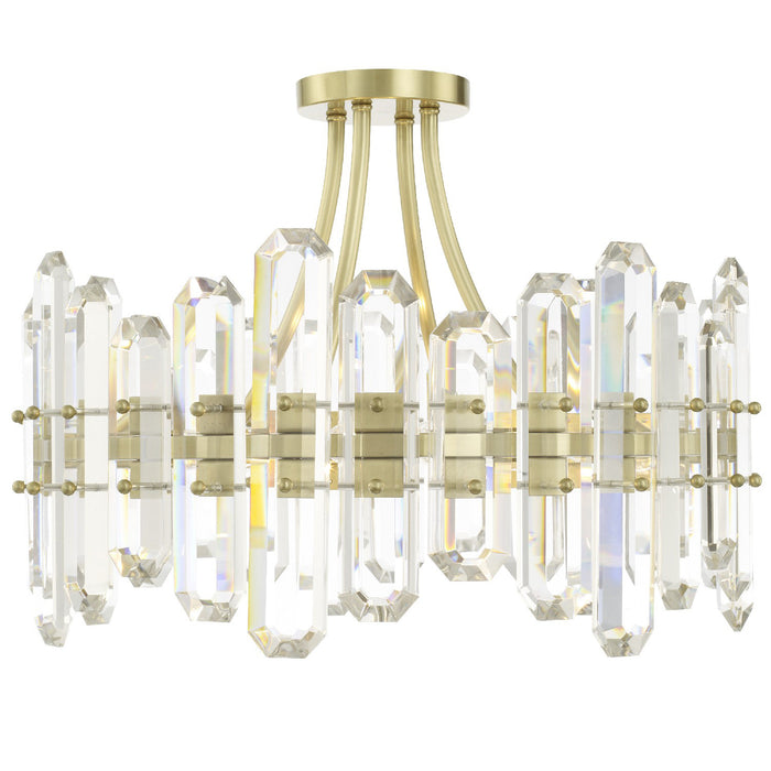 Crystorama BOL-8884-AG Four Light Semi Flush Mount, Aged Brass