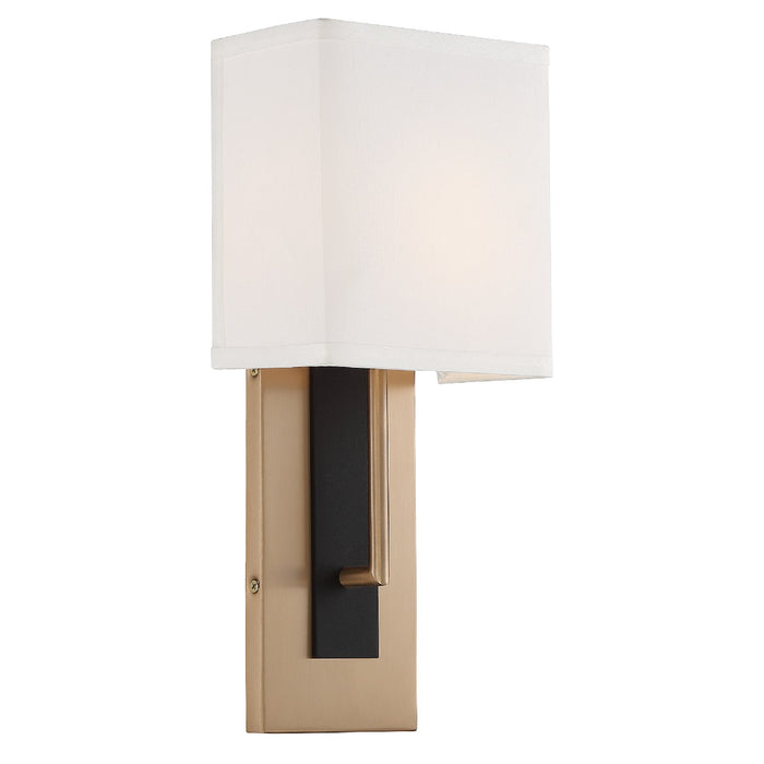 Crystorama BRE-A3631-VG-BF One Light Wall Sconce, Vibrant Gold + Black Forged