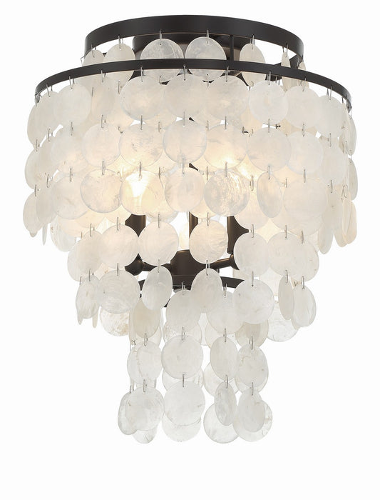 Crystorama BRI-3003-DB Three Light Flush Mount, Dark Bronze