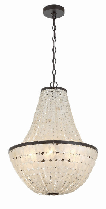 Crystorama BRI-3006-DB Six Light Chandelier, Dark Bronze