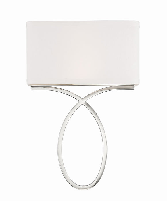 Crystorama BRK-A3702-PN Two Light Wall Sconce, Polished Nickel
