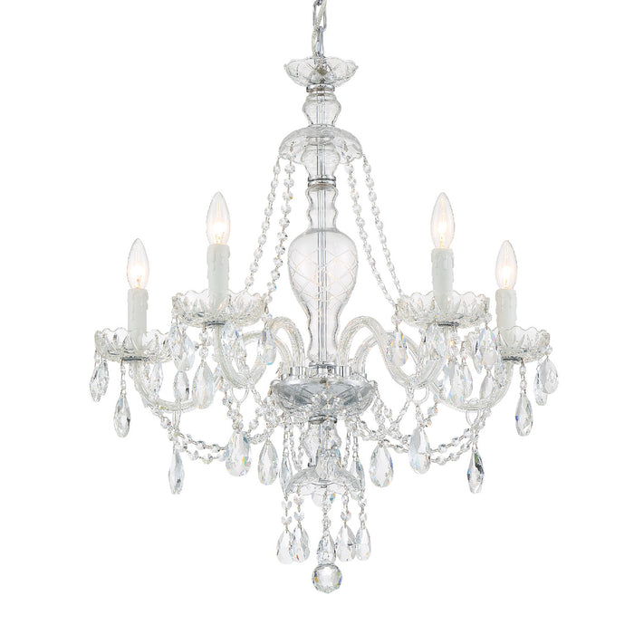 Crystorama CAN-A1305-CH-CL-MWP Five Light Chandelier, Polished Chrome