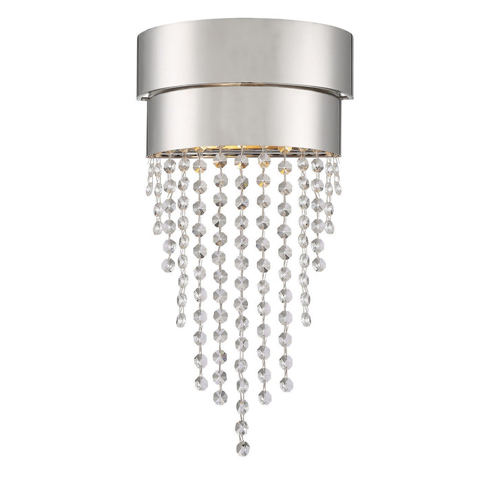 Crystorama CLA-A3202-PN-CL-MWP Two Light Wall Sconce, Polished Nickel