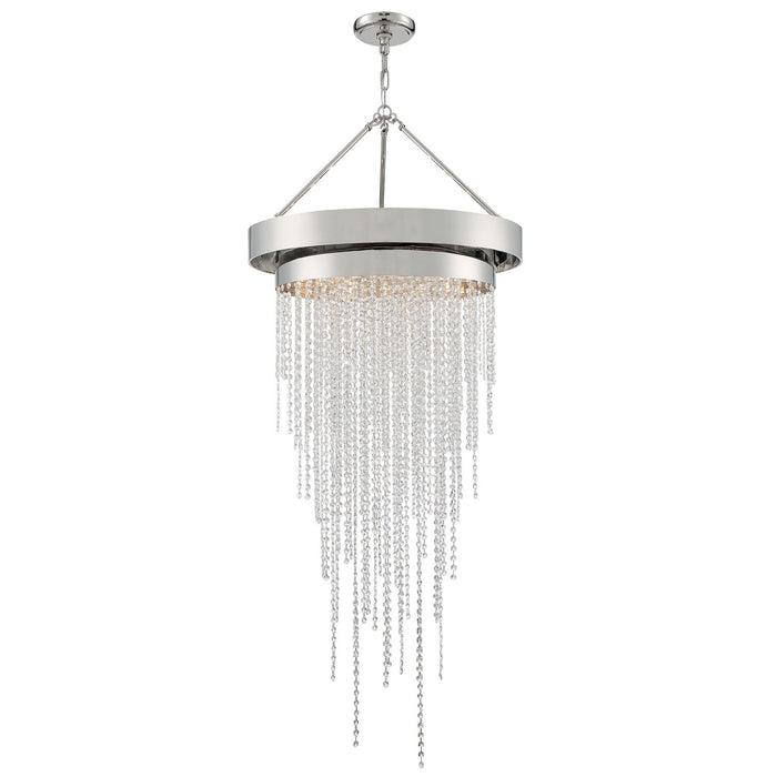 Crystorama CLA-A3207-PN-CL-MWP Six Light Chandelier, Polished Nickel