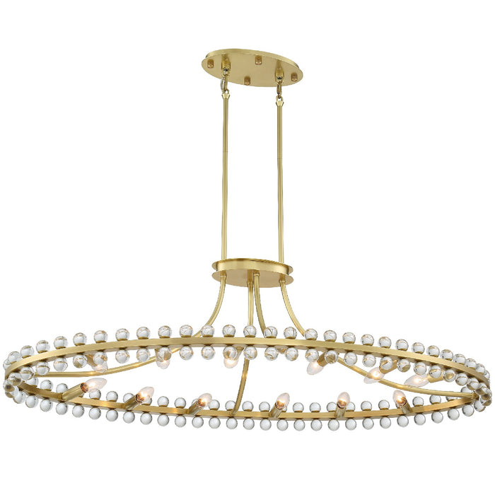 Crystorama CLO-8897-AG 12 Light Chandelier, Aged Brass