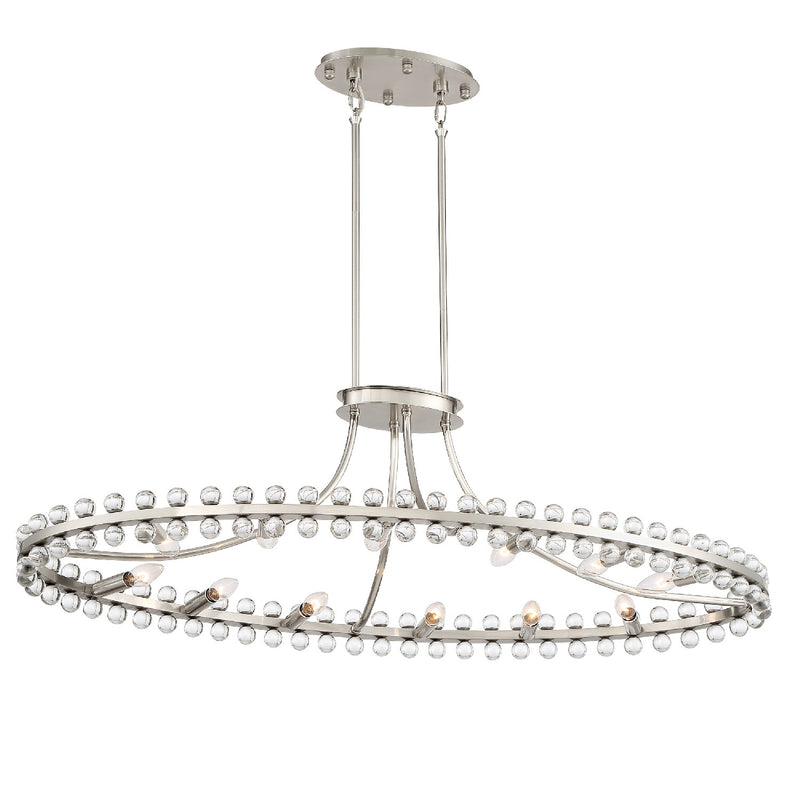 Crystorama CLO-8897-BN 12 Light Chandelier, Brushed Nickel
