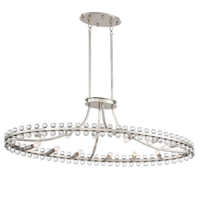 Crystorama CLO-8897-BN 12 Light Chandelier, Brushed Nickel