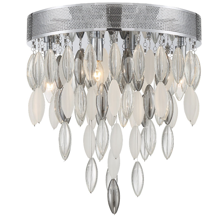 Crystorama HUD-A2214-CH Four Light Flush Mount, Polished Chrome