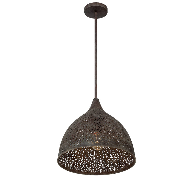 Crystorama JAS-A5010-FB One Light Pendant, Forged Bronze
