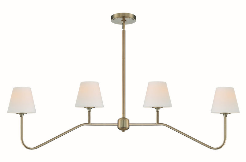 Crystorama KEE-A3004-VG Four Light Chandelier, Vibrant Gold