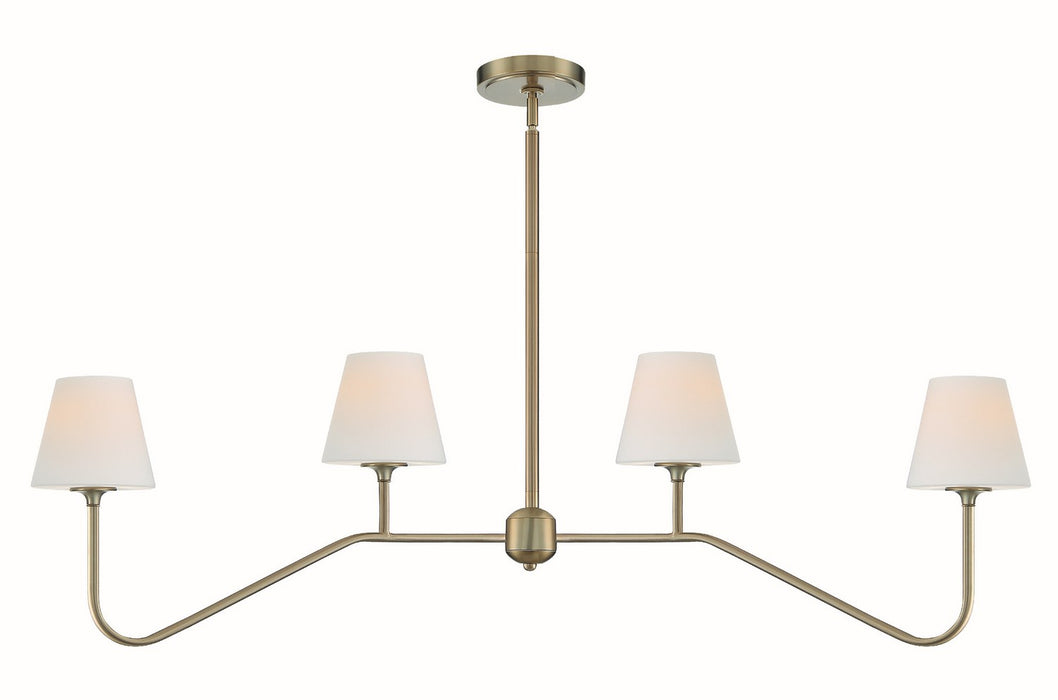 Crystorama KEE-A3004-VG Four Light Chandelier, Vibrant Gold