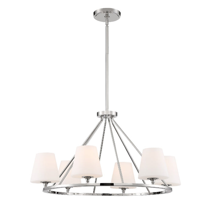 Crystorama KEE-A3006-PN Six Light Chandelier, Polished Nickel