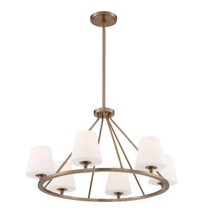 Crystorama KEE-A3006-VG Six Light Chandelier, Vibrant Gold