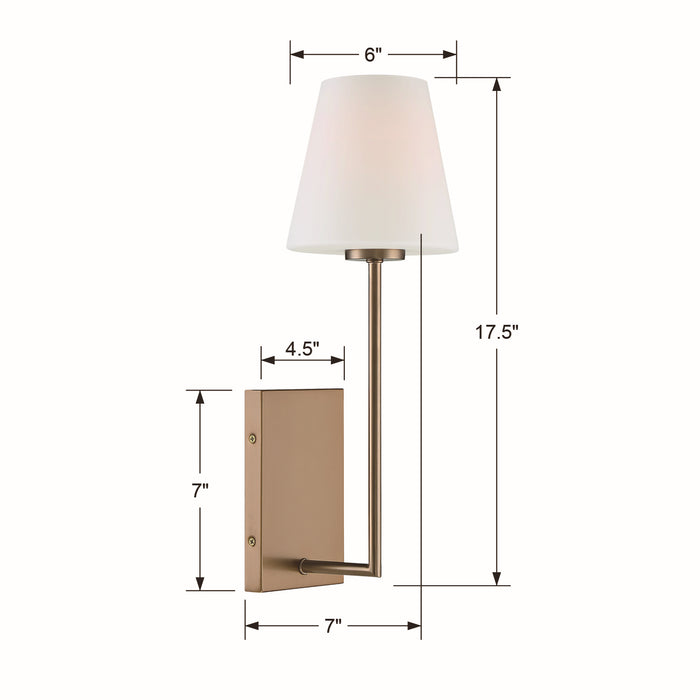Crystorama LEN-250-OP-VG One Light Wall Sconce, Vibrant Gold