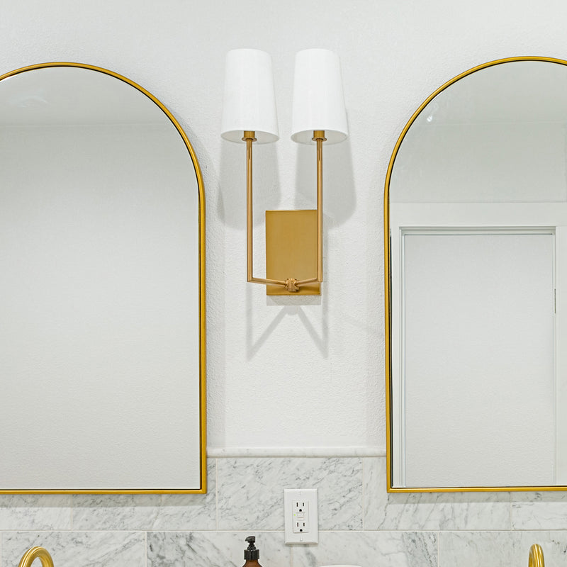 Crystorama LEN-252-VG Two Light Wall Sconce, Vibrant Gold