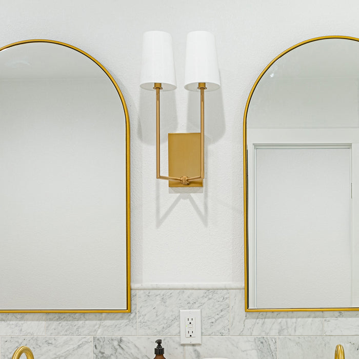 Crystorama LEN-252-VG Two Light Wall Sconce, Vibrant Gold