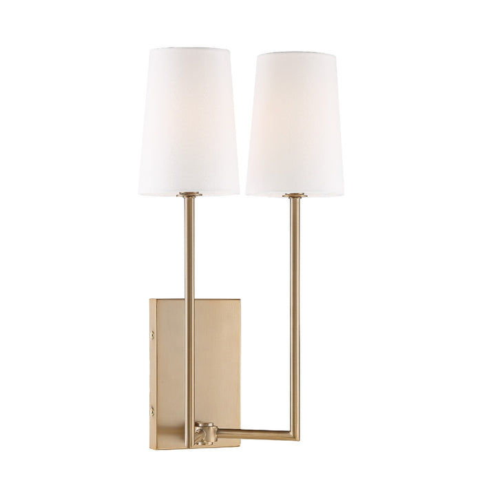 Crystorama LEN-252-VG Two Light Wall Sconce, Vibrant Gold