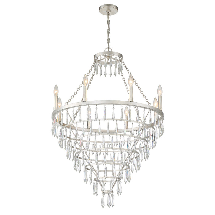 Crystorama LUC-A9068-SA Eight Light Chandelier, Antique Silver