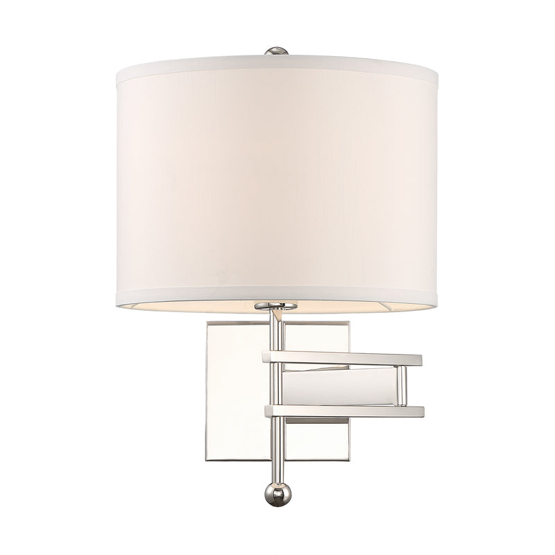 Crystorama MAR-A8031-PN One Light Wall Sconce, Polished Nickel