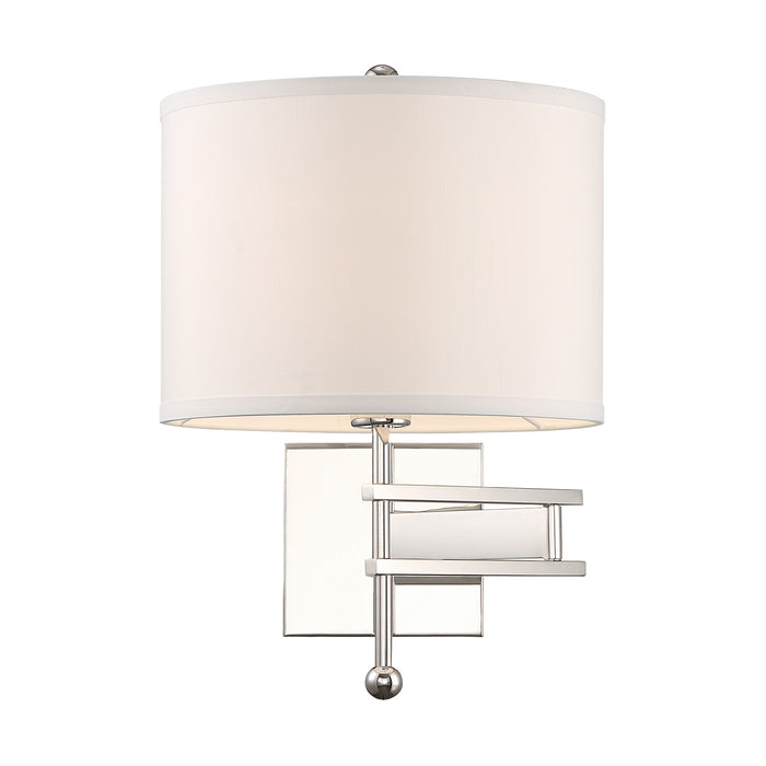 Crystorama MAR-A8031-PN One Light Wall Sconce, Polished Nickel
