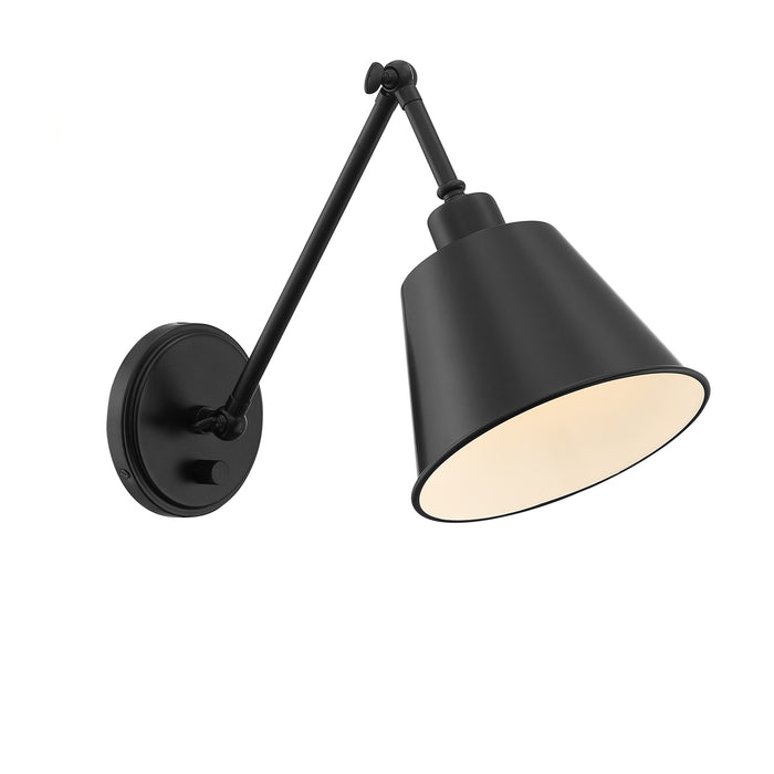 Crystorama MIT-A8020-MK One Light Wall Sconce, Matte Black