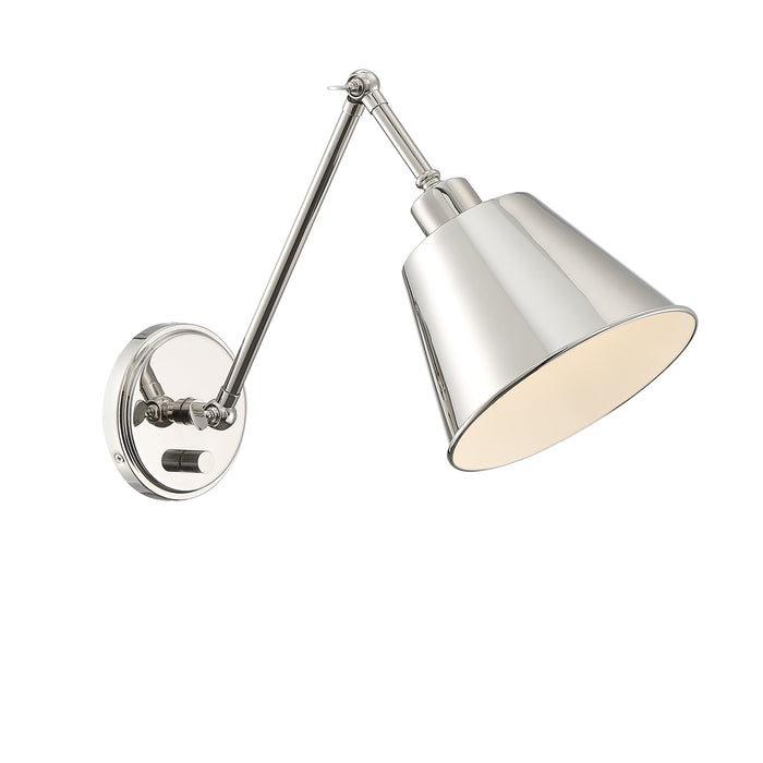 Crystorama MIT-A8020-PN One Light Wall Sconce, Polished Nickel