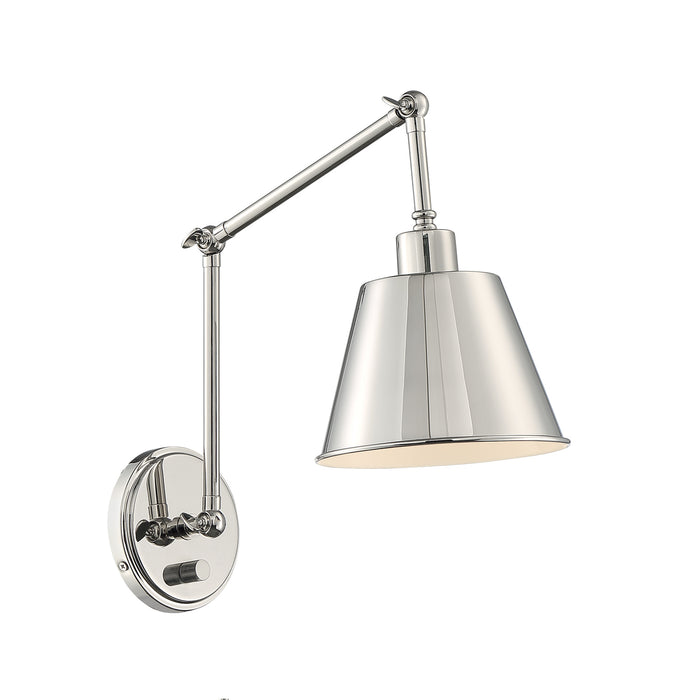 Crystorama MIT-A8021-PN One Light Wall Sconce, Polished Nickel