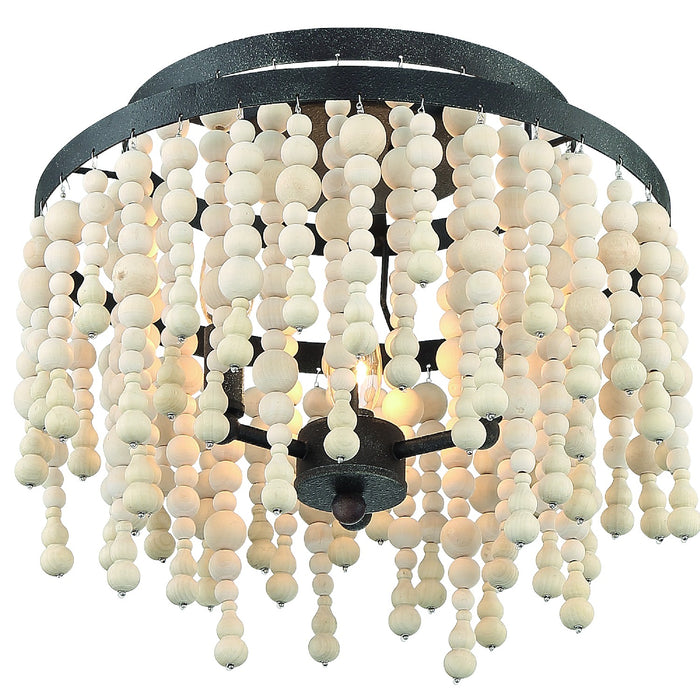 Crystorama POP-A5073-FB Three Light Semi Flush Mount, Forged Bronze