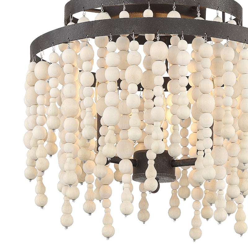 Crystorama POP-A5073-FB Three Light Semi Flush Mount, Forged Bronze