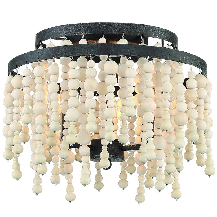 Crystorama POP-A5073-FB Three Light Semi Flush Mount, Forged Bronze