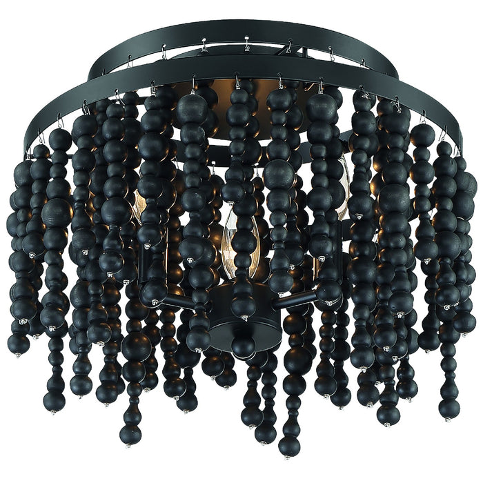 Crystorama POP-A5073-MK Three Light Semi Flush Mount, Matte Black