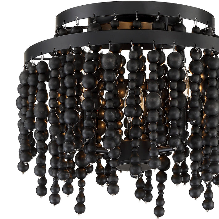 Crystorama POP-A5073-MK Three Light Semi Flush Mount, Matte Black