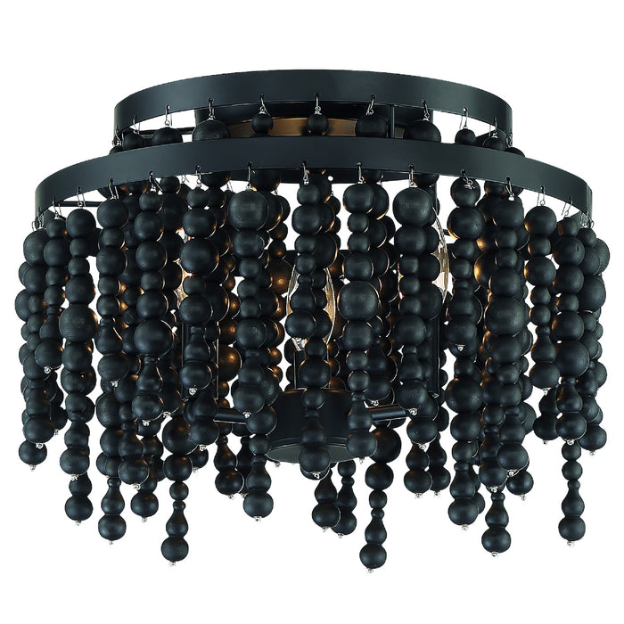Crystorama POP-A5073-MK Three Light Semi Flush Mount, Matte Black