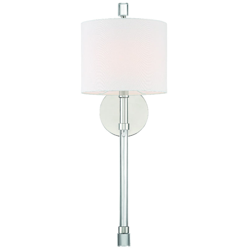 Crystorama RAC-A3501-PN One Light Wall Sconce, Polished Nickel