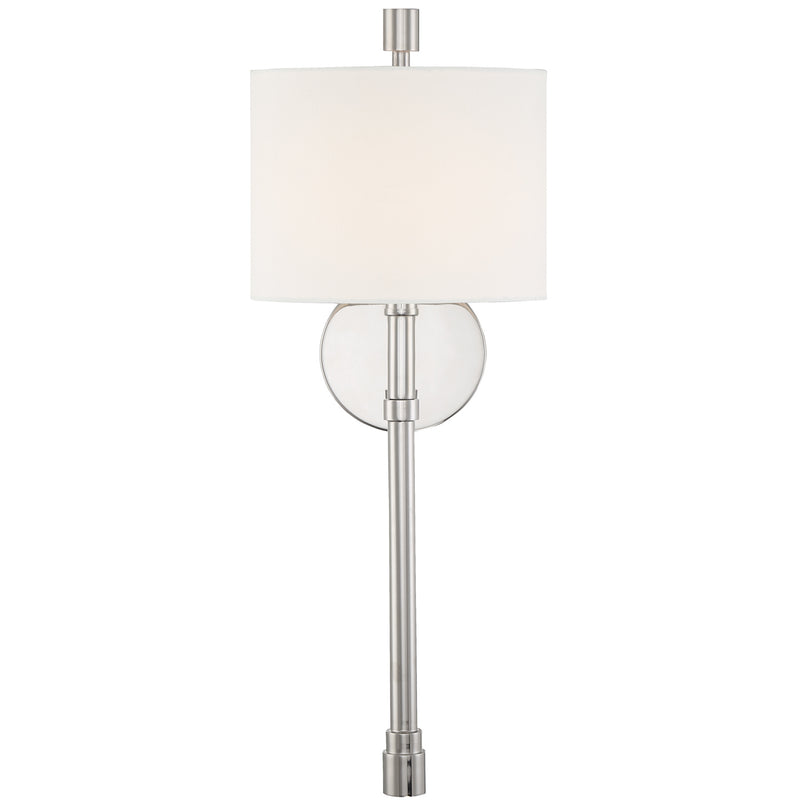 Crystorama RAC-A3501-PN One Light Wall Sconce, Polished Nickel