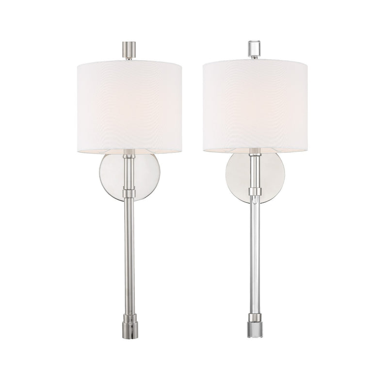 Crystorama RAC-A3501-PN One Light Wall Sconce, Polished Nickel