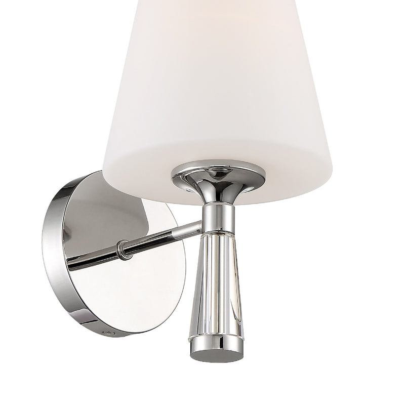 Crystorama RAM-A3401-PN One Light Wall Sconce, Polished Nickel